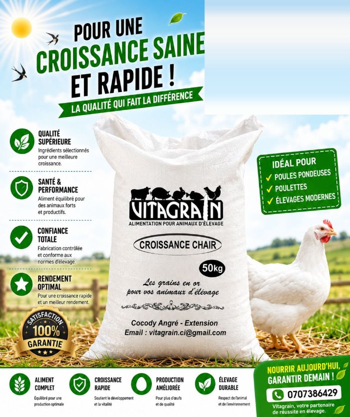 Sac VITAGRAIN Croissance Chair 50 kg